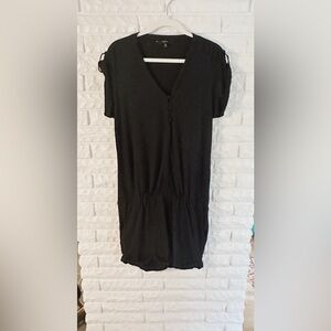 Express Short Sleeve Black Romper
